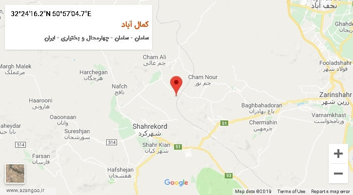 روستای کمال آباد بر روی نقشه
