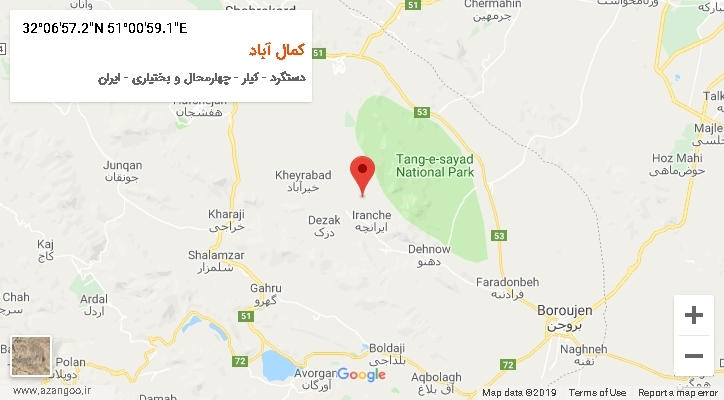روستای کمال آباد بر روی نقشه