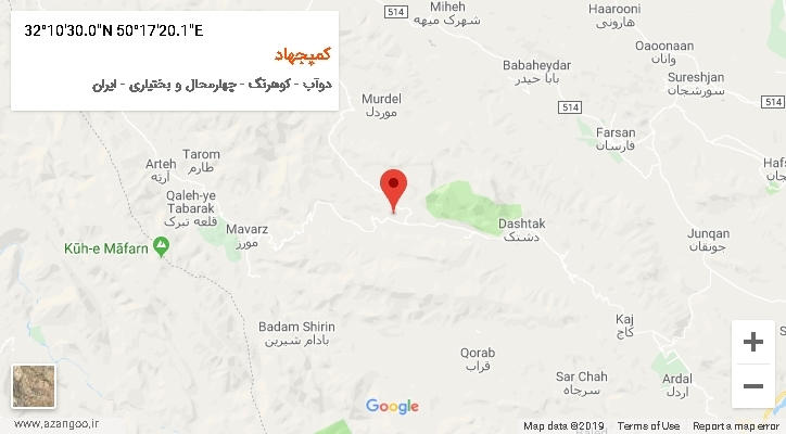 روستای کمپجهاد بر روی نقشه