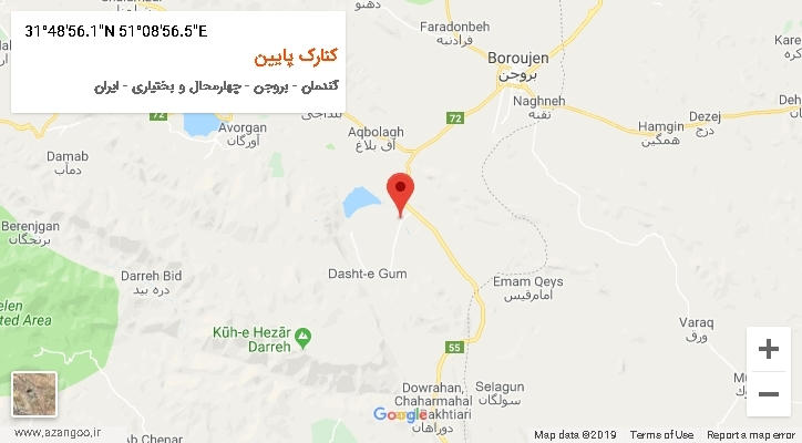 روستای کنارک پایین بر روی نقشه