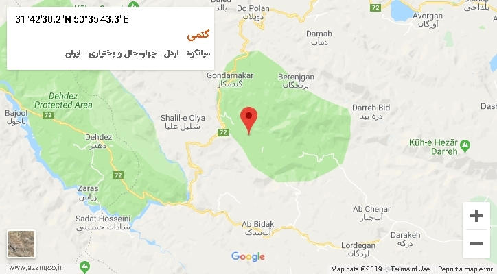 روستای کنمی بر روی نقشه