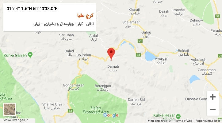 روستای کرچ علیا بر روی نقشه