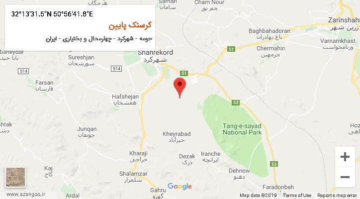 روستای کرسنک پایین بر روی نقشه