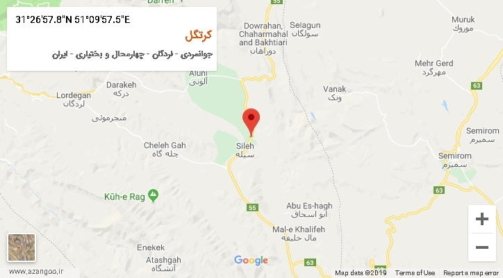 روستای کرتگل بر روی نقشه