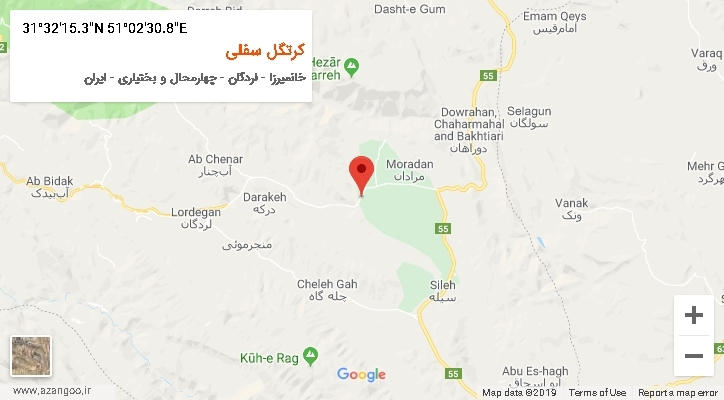 روستای کرتگل سفلی بر روی نقشه