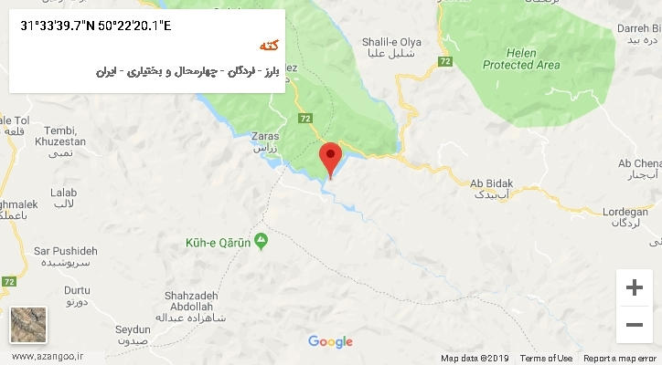 روستای کته بر روی نقشه