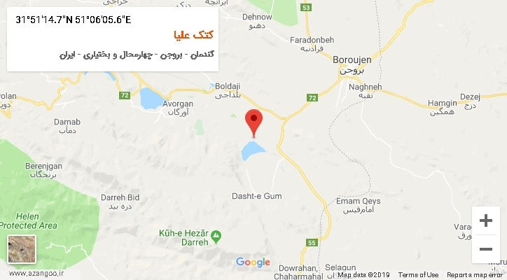 روستای کتک علیا بر روی نقشه