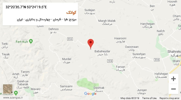 روستای کوانک بر روی نقشه