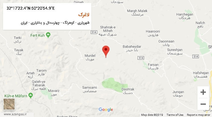 روستای لاغرک بر روی نقشه