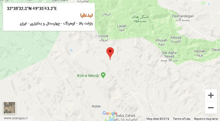 روستای لبدعلیا بر روی نقشه
