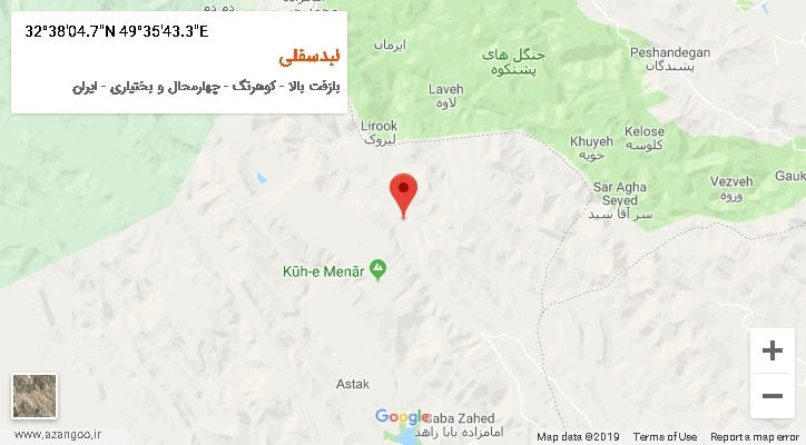 روستای لبدسفلی بر روی نقشه