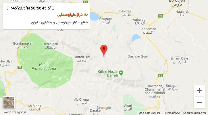 روستای له درازعلیاوسفلی بر روی نقشه