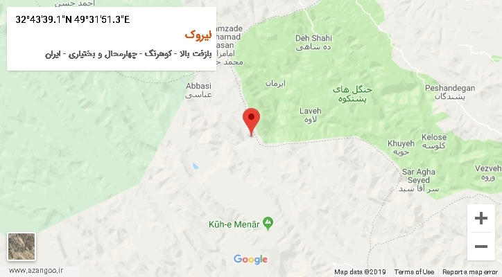 روستای لیروک بر روی نقشه