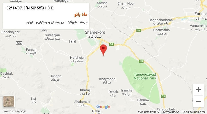 روستای ماه بانو بر روی نقشه