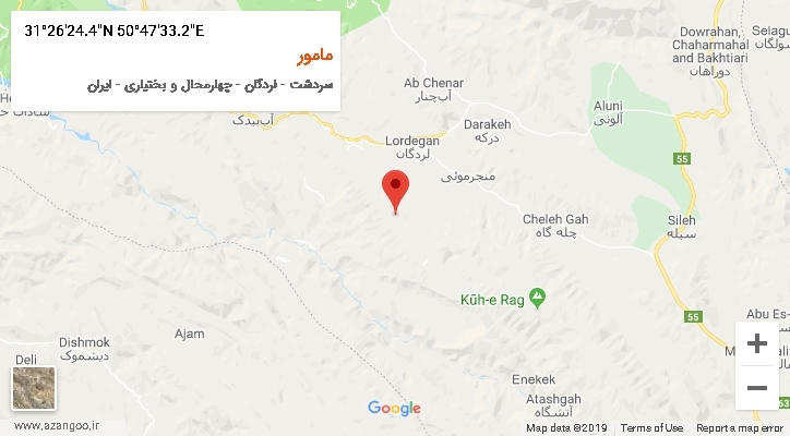 روستای مامور بر روی نقشه