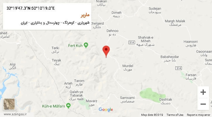 روستای ماربر بر روی نقشه