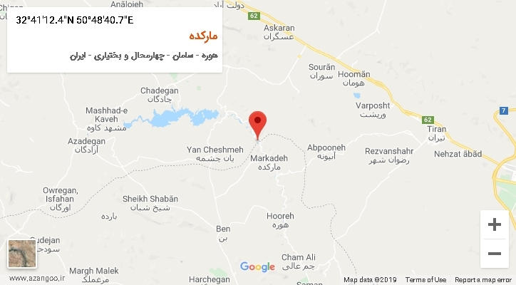 روستای مارکده بر روی نقشه