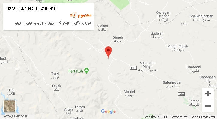 روستای معصوم آباد بر روی نقشه