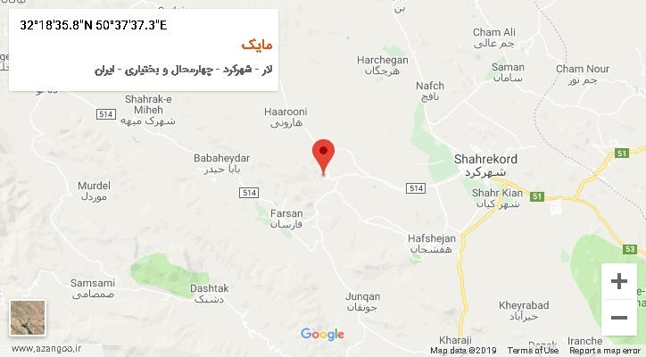 روستای مایک بر روی نقشه