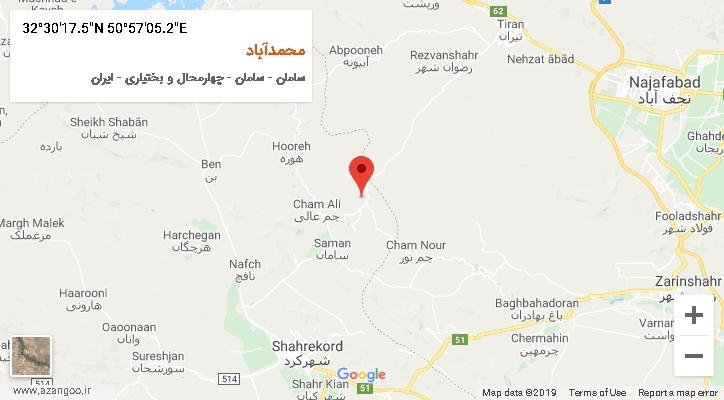 روستای محمدآباد بر روی نقشه