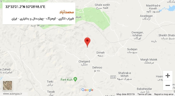 روستای محمدآباد بر روی نقشه