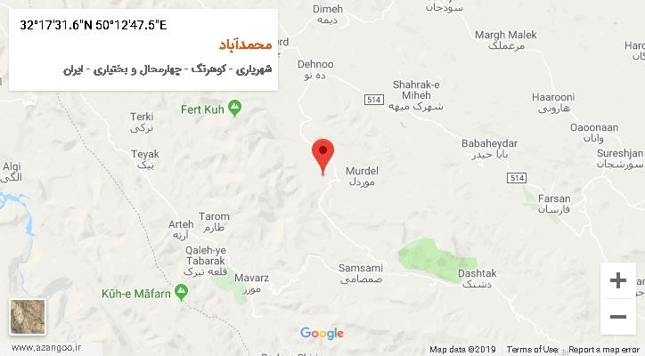 روستای محمدآباد بر روی نقشه