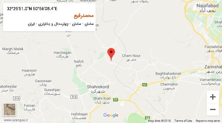 روستای محمدرفیع بر روی نقشه