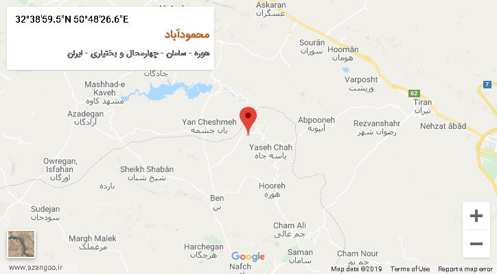 روستای محمودآباد بر روی نقشه