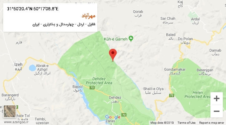 روستای مهرآباد بر روی نقشه