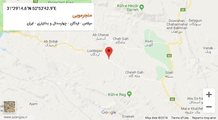 روستای منجرمویی بر روی نقشه