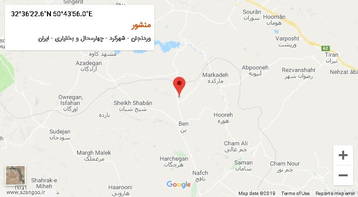 روستای منشور بر روی نقشه