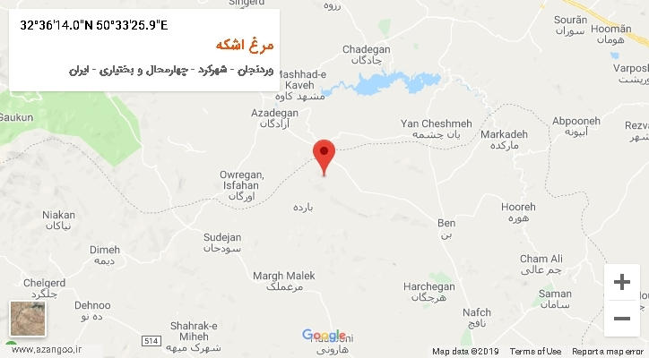 روستای مرغ اشکه بر روی نقشه