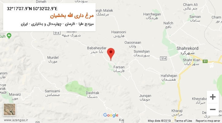 روستای مرغ داری الله بخشیان بر روی نقشه