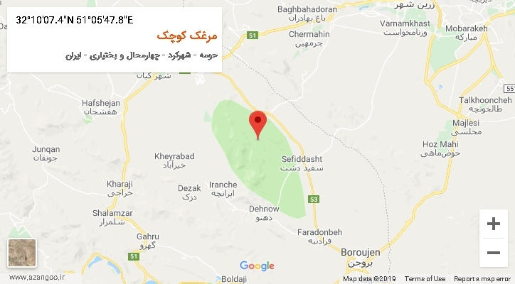 روستای مرغک کوچک بر روی نقشه