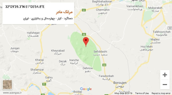 روستای مرغک مادر بر روی نقشه