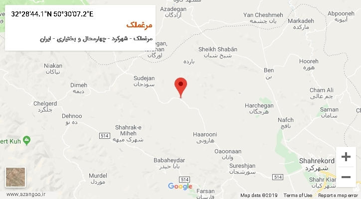 روستای مرغملک بر روی نقشه