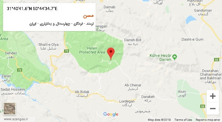 روستای مسن بر روی نقشه