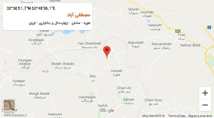 روستای مصطفی آباد بر روی نقشه