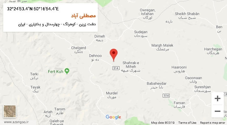 روستای مصطفی آباد بر روی نقشه