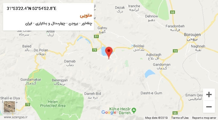 روستای متویی بر روی نقشه