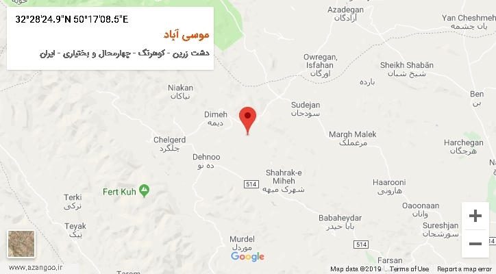 روستای موسی آباد بر روی نقشه