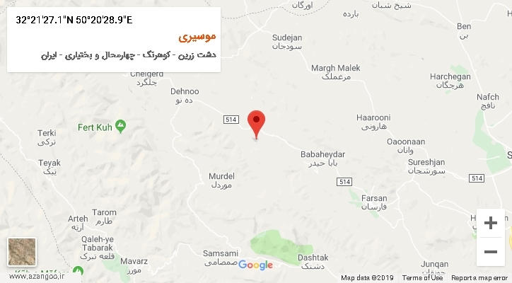 روستای موسیری بر روی نقشه