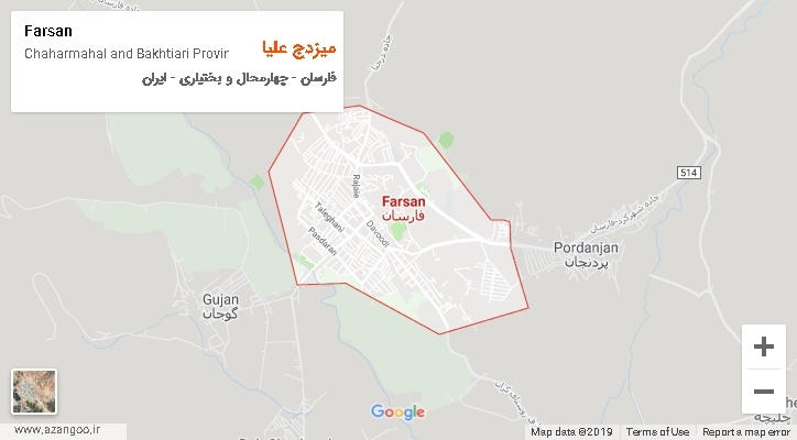 دهستان میزدج علیا بر روی نقشه