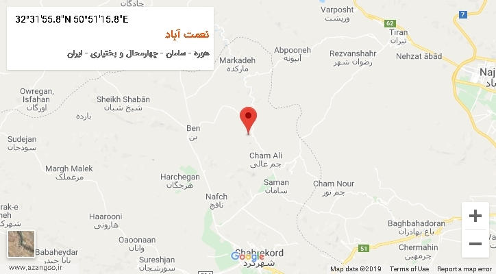 روستای نعمت آباد بر روی نقشه