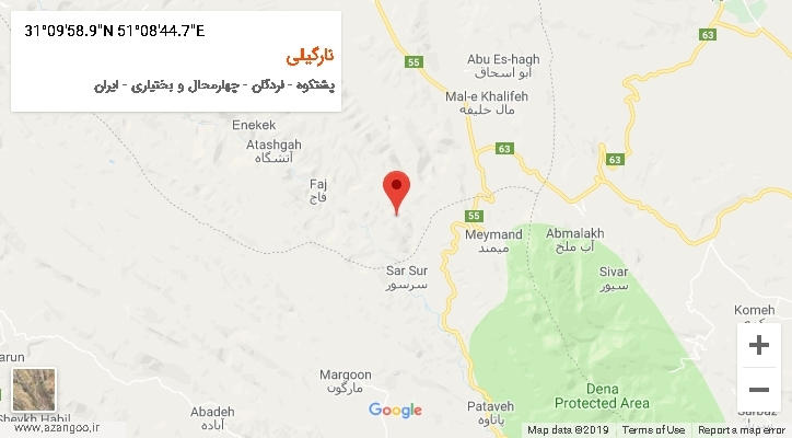 روستای نارگیلی بر روی نقشه