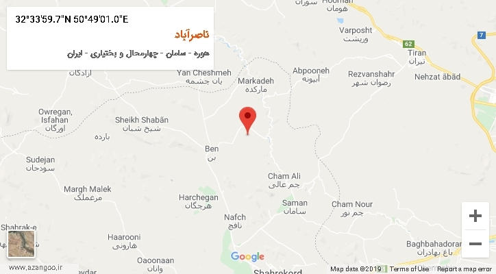 روستای ناصرآباد بر روی نقشه