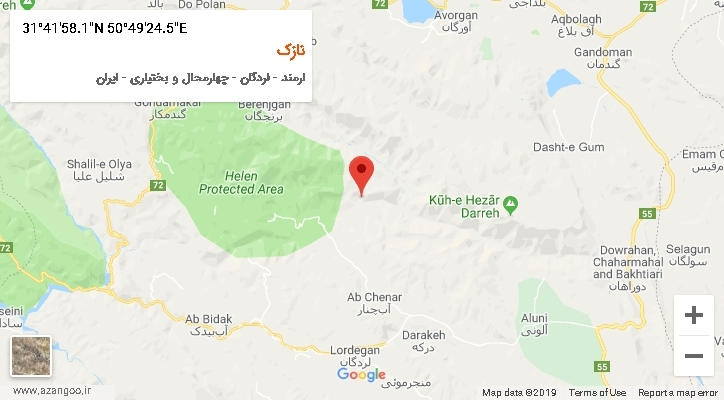 روستای نازک بر روی نقشه