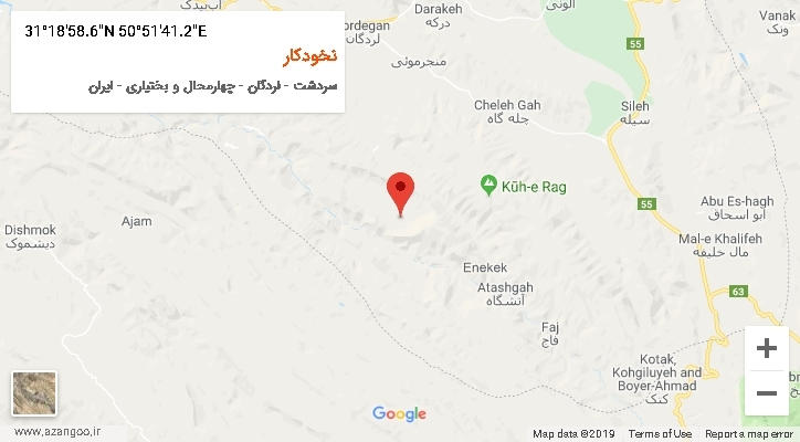 روستای نخودکار بر روی نقشه