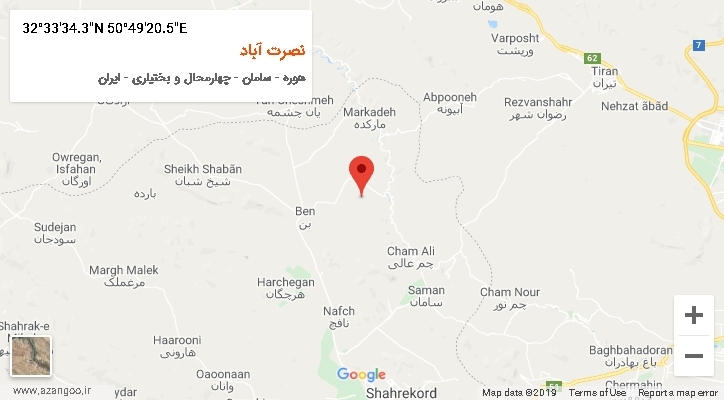 روستای نصرت آباد بر روی نقشه