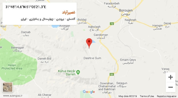 روستای نصیرآباد بر روی نقشه